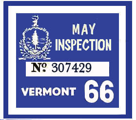 (image for) 1966 Vermont Inspection Sticker